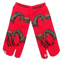 お祭り！和柄5本指ソックス！ドラゴン（赤）